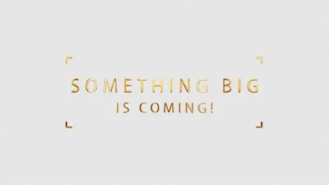 Somthing big is coming gold text shine light motion effect Stock Footage 282177829