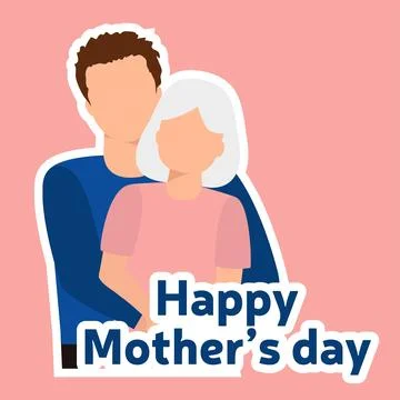 Son with mother. Stock Illustration