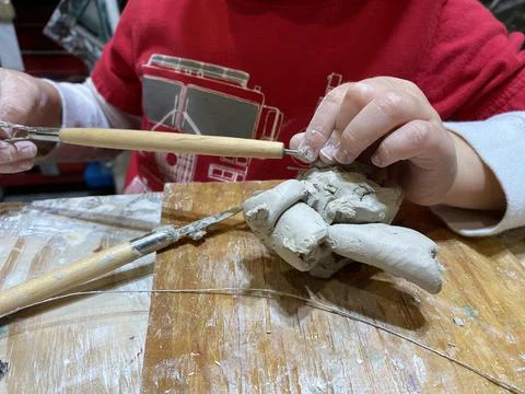 Son at play Foto stock