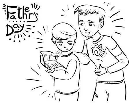 Son shows notebook with good marks Stock Illustration