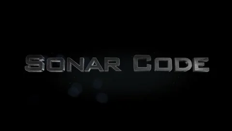 Sonar Code title 3D metal text on black alpha channel background Video stock 301267035
