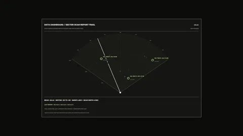 Sonar Data Dashboard Sector Scan Seamless Loop Stock Footage 342295479