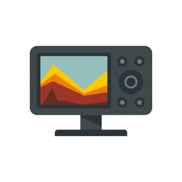 Sonar echo sounder icon flat isolated Stock Illustration