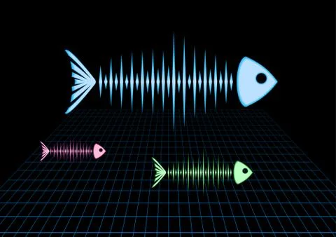 Sonar fishes 스톡 일러스트