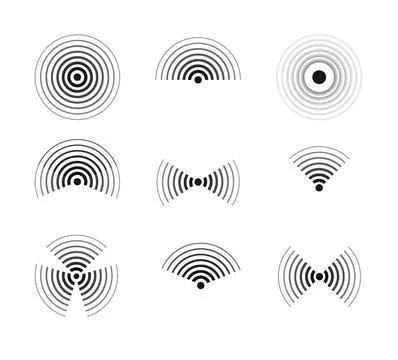 Sonar pulse patterns with ripple effects for technology projects. Isolated Stockillustratie