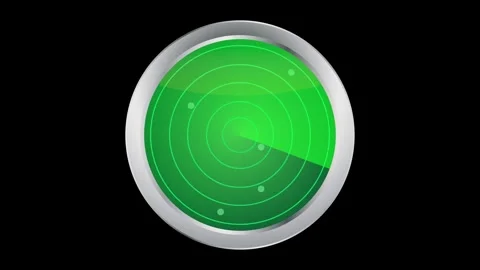 Sonar radar. Air control.  Glow green background with navigation radar. Stock Footage 270689899