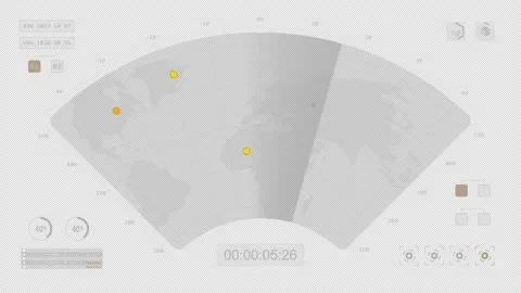 Sonar radar screen with HUD UI technolog... | Stock Video | Pond5