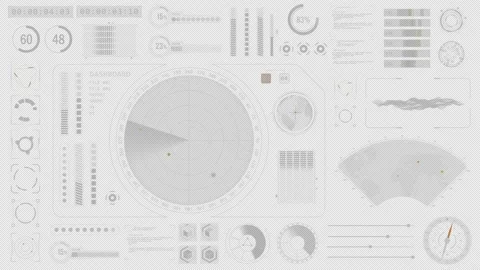 Sonar radar screen searching an object with futuristic HUD UI technology Stock Footage 231587130