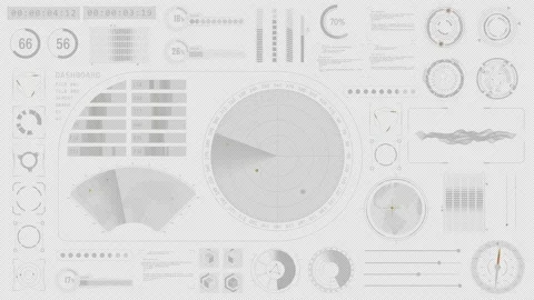 Sonar radar screen searching an object with futuristic HUD UI technology Stock Footage 231587142