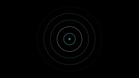 Sonar scan pulse on black background overlay 4K 스톡 동영상 336624940