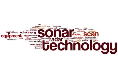 Sonar technology word cloud Stock Illustration