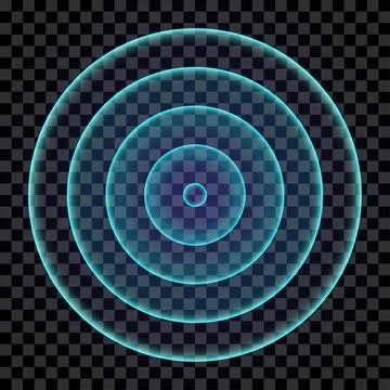 Sonar wave. Blue color ring. Abstract digital sound wave. Isolated on Stock Illustration