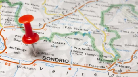 SONDRIO on a map Stock Footage 176979232
