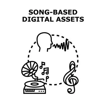 Song based digital assets abstract concept vector Stock Illustration