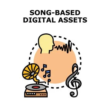 Song based digital assets abstract concept vector Stock Illustration