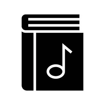 Song book vector illustration, solid style icon 스톡 일러스트