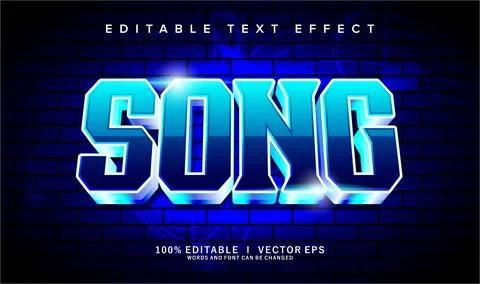 Song vector text effect with modern style design Stock Illustration