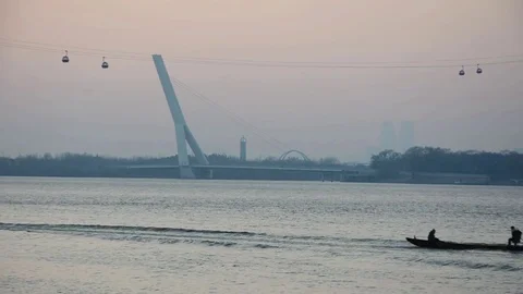 Songhua River at dusk Vídeo Stock 85205047
