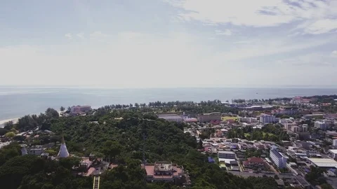 Songkhla cityscape from Tang Kuan mountain viewpoint Stock Footage