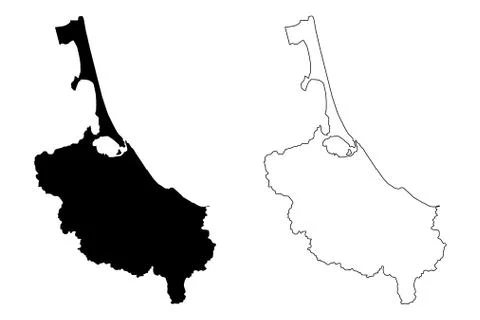 Songkhla Province map vector.... Stock Illustration