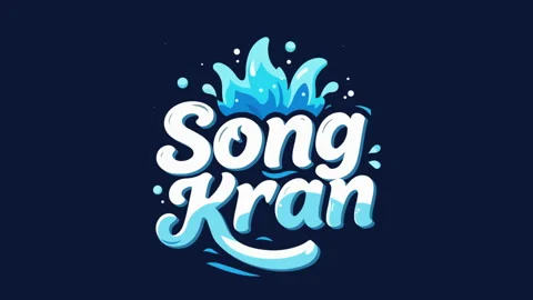 Songkran typography water Vídeo Stock 343441859