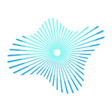 Sonic boom ring expanding abstract radial lines Stock Illustration
