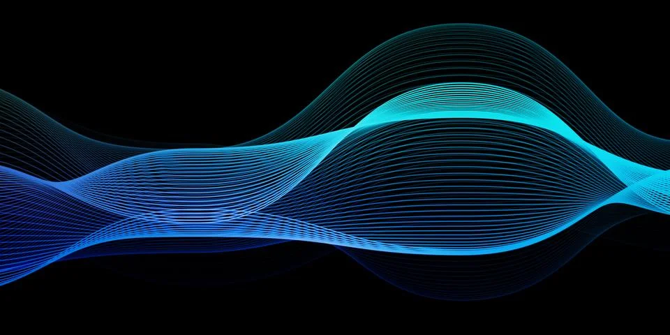 Sonic Frequency Energy Waves Stock Illustration