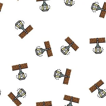 Sonic repeller gardening vector seamless pattern Stock Illustration