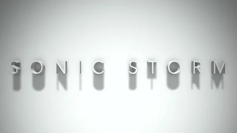 Sonic storm 3D title animation with shadows on a white background Stock Footage 297569514