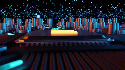 Сonnecting an artificial intelligence processor to the motherboard Stock Footage 262356164