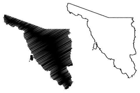 Sonora map vector Stock Illustration
