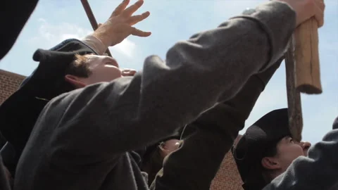 Sons of Liberty Protest British Rule, American Revolution Recreation Stock Footage 316059182