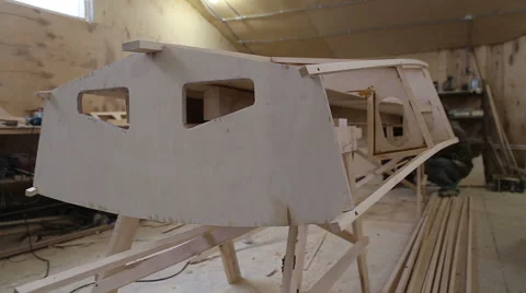 Сonstruction of a boat at the shipyard Stock Footage 59560327