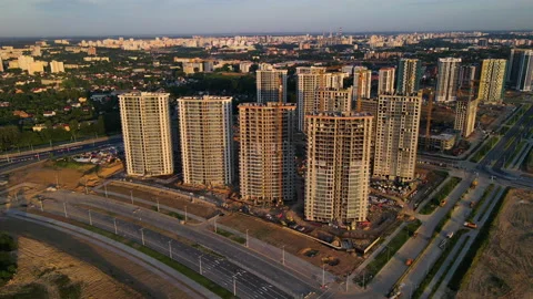 Сonstruction site with cranes on building construction. 스톡 동영상 156631247