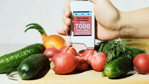 Сontent of nitrates in a cherry radish Stock Footage 88852301