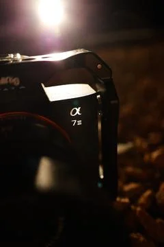 Sony A7III With Light On Background Stockfoto's