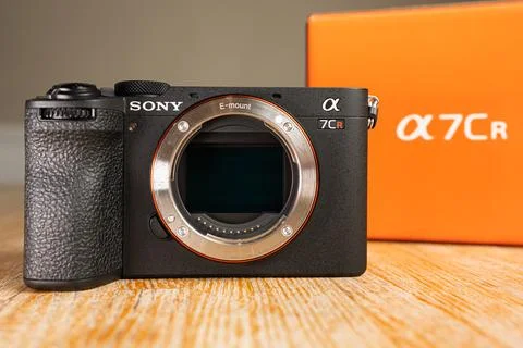 Sony Alpha 7CR Compact Full-Frame Mirrorless Camera Body with Exposed E-Mou.. Stock Photos
