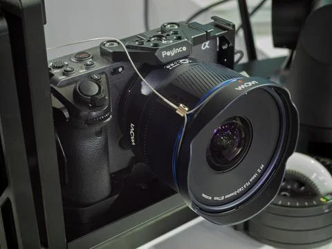Sony Alpha Mirrorless Camera Setup with Lens Stock Photos