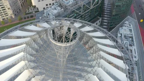 Sony Center Berlin by Drone Stock Footage 162946693