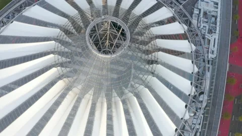 Sony Center Berlin by Drone Stock Footage 162946718