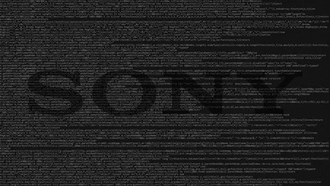 Sony Corporation logo made of source code on computer screen. Editorial loopable Video stock 92040525