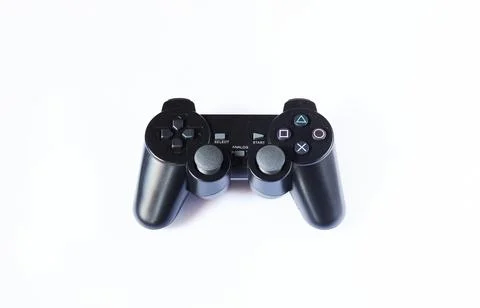 Sony Playstation 2 controller isolated on a white background without logo. Stock Photos