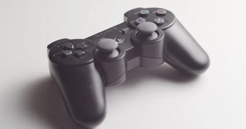 Sony Playstation 3 dualshock joystick game controller with light changing around Video stock 146541580