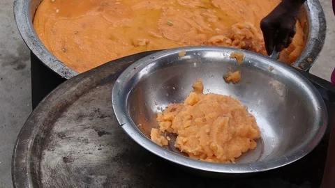 Sooji-halwa Stock Footage 93396664