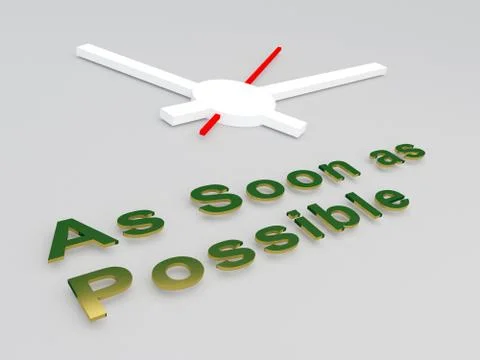 As Soon as Possible concept Stock Illustration