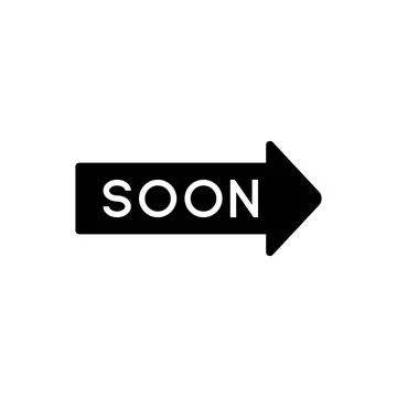 Soon Text Arrow Directional Icon Stock Illustration