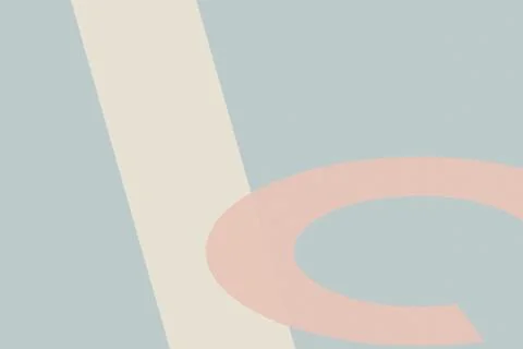 A soothing abstract composition of a blush loop and ivory diagonal stripe o.. Stock Illustration