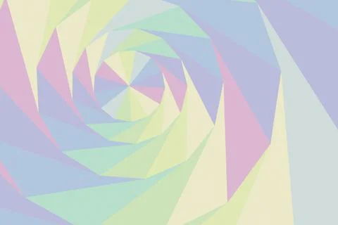 A soothing geometric composition forms a soft spiral in lavender, mint, blu.. Stock Illustration