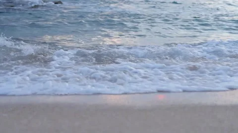 Soothing Ocean Waves on the Beach Stock Footage 40017087