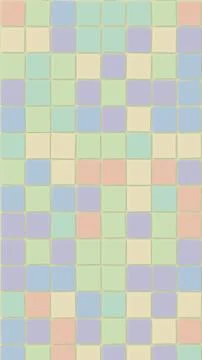 A soothing patchwork of muted square notes creates a playful geometric surf.. Ilustración de archivo